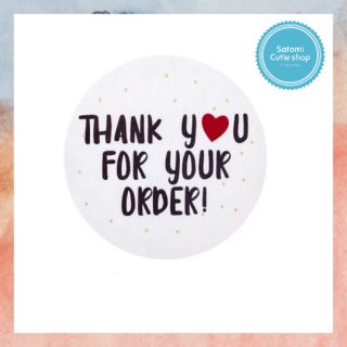 พร้อมส่ง!! Sticker Thank You (สติ๊กเกอร์​ขอบคุณ)​ ลายจุด​ จำนวน​ 50​ ดวง