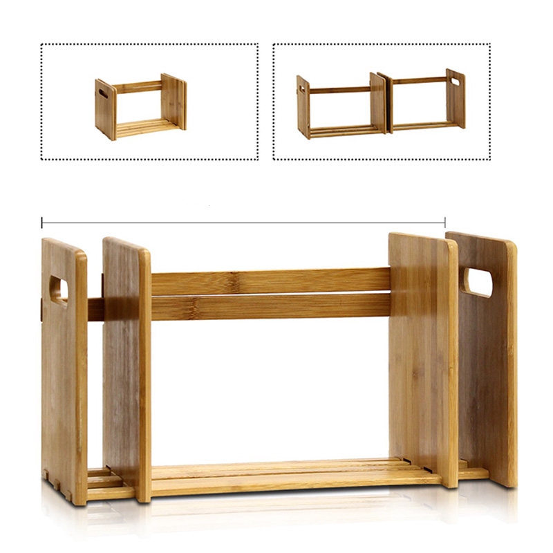 Bamboo Extension Book Rack Desktop Bookcase,for Office Home Tabletop ...