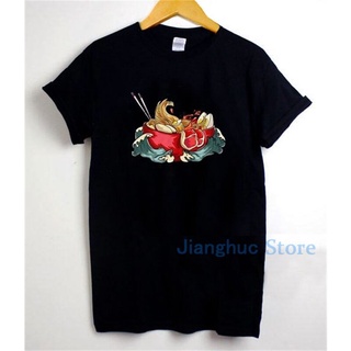 T-shirt  เสื้อยืด พิมพ์ลายคลื่นราเมน สําหรับผู้หญิงS-5XL