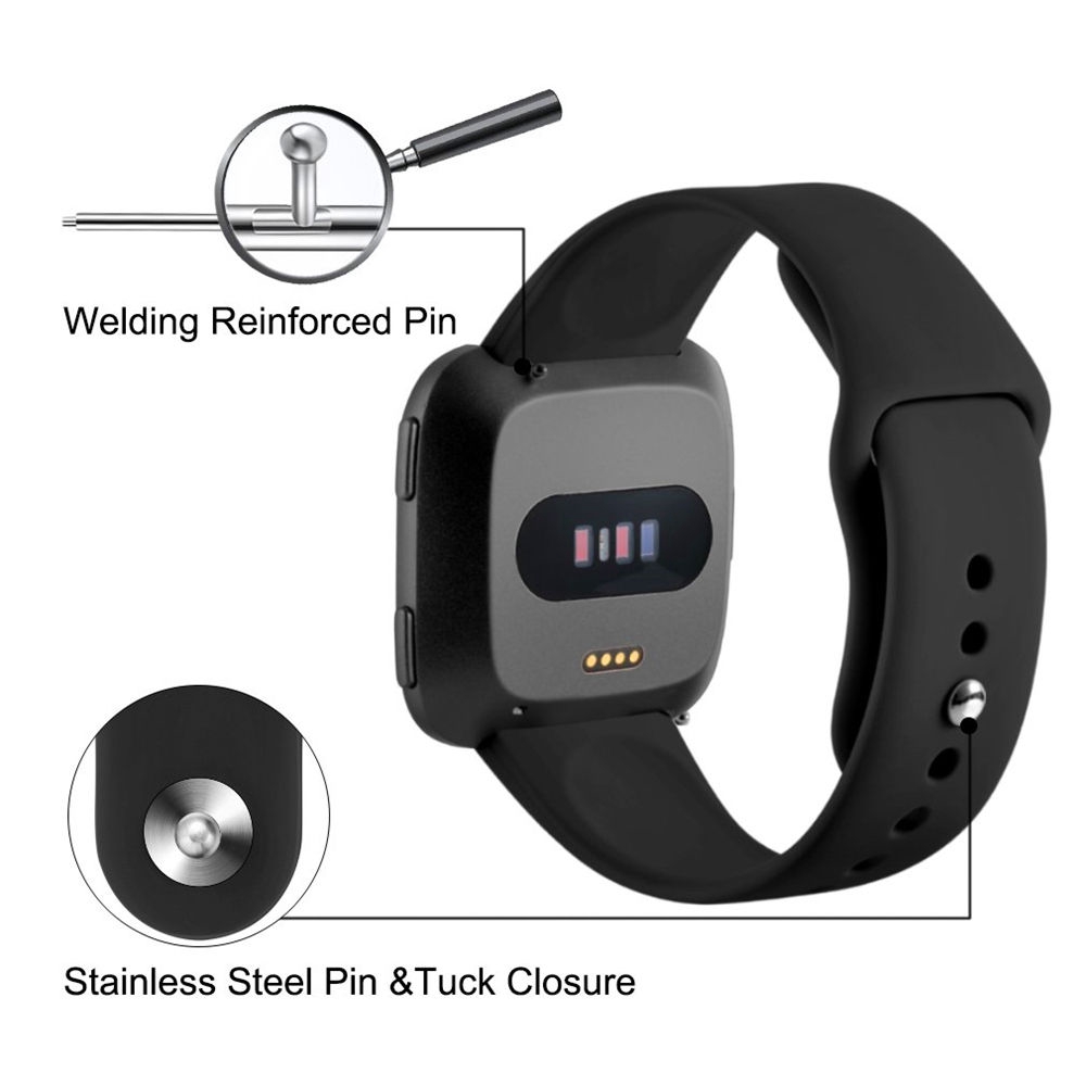 สายนาฬิกา ชนิดซิลิโคน ระบายอากาศได้ดี ใส่เล่นกีฬา สำหรับ Fitbit Versa FItbit Versa 2