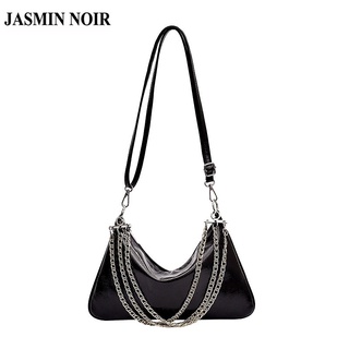 Jasmin NOIR กระเป๋าสะพายข้าง หนัง PU แต่งสายโซ่ สําหรับผู้หญิง