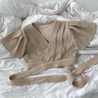 leisure wrap crop top