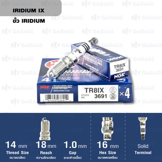 หัวเทียน NGK TR8IX ขั้ว Iridium - Made in Japan