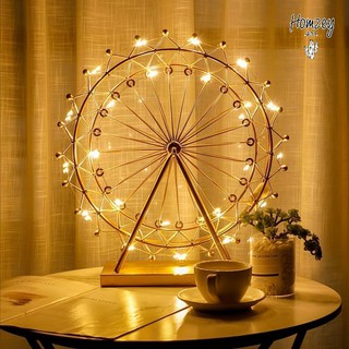 โมเดลตั้งโต๊ะ ไฟตกแต่ง ไฟประดับห้องรูปชิงช้าสวรรค์สีทองรหัสB109 #Homzeydecor