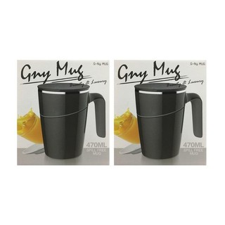แก้วน้ำผลักไม่ล้ม แก้วอินโนเวชั่น GNY Mug BE CREATIVE ขนาด 0.47 ลิตร (ดำ) x 2 ใบ