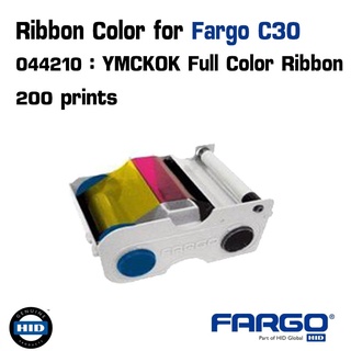 หมึก Fargo C30 044210 Fargo YMCKOK Full Color Ribbon 200 prints สำหรับเครื่องปริ้นบัตร Fargo C30