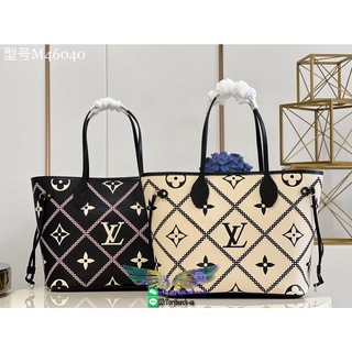 M46040 LV neverfull monogram versatile shopper handbag shoulder drawstring shopping tote