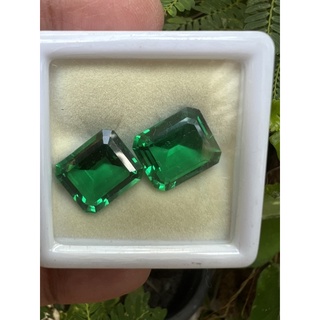 Lab made synthetic  Emerald Octagon 8x6. 2pcs.