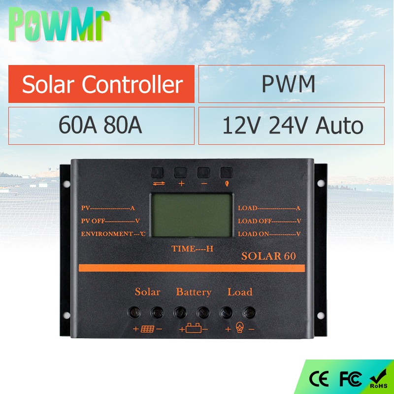 ♈????12V/24V LCD Auto Work Solar Charge Controller PWM Dual USB Output ...