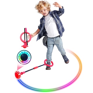 Jump Skip it Ball, Ankle Skip Ball Foldable for Kids Boys Girls Outdoor Playing Flashing Colorful Sports Swing Ball