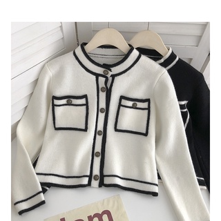 BJ046 (สินค้าพรีออเดอร์) เสื้อไหมพรมสไตล์ชาเนล สวยตาแตกมากกกก ถักแน่น ผ้านิ่ม