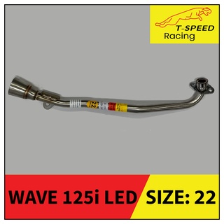 คอท่อ Honda Wave125i LED 2018 ปลาวาฬตัวใหม่ 🔩 Stainless steel แท้ เกรด 304 หนา: 1.2 มิลลิเมตร  มีขนาดให้เลือก:  22 m.m.