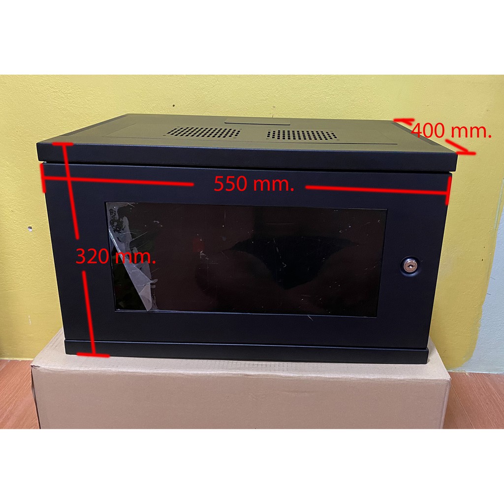 wall Rack 6U40 ขนาด W55*H32*D40 cm สีดำ (แบบเชื่อมแข็งแรงแน่นอน)