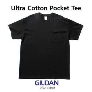 Gildan Ultra Cotton Pocket Tee สีดำ