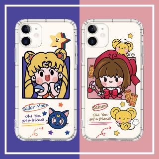 เคสโทรศัพท์มือถือ ซิลิโคนนิ่ม แบบใส ลายการ์ตูนเซเลอร์มูนน่ารัก แฟชั่น สําหรับ iPhone 13 14 Pro Max 7 8 Plus XR Xs Max 12 mini 11 Pro Max