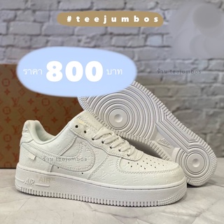 รองเท้า Louis Vuitton x Nike Air Force 1 Low By Virgil Abloh White 🌵🌈🔥 สินค้าพร้อมกล่อง รองเท้าสีขาวล้วน รองเท้าหนัง