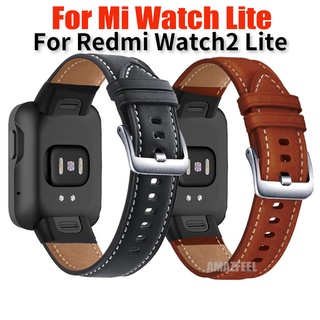 สายนาฬิกาข้อมือหนัง แบบเปลี่ยน สําหรับ Redmi Watch 2 Lite Xiaomi Mi Watch Lite