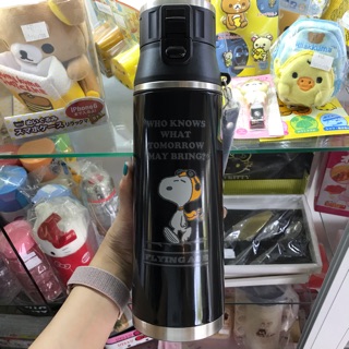 กระบอกน้ำ Snoopy สุดคูล สีดำ สุญญากาศ