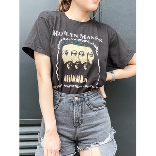 MARILYN MANSON BELIEVE UNISEX Cotton 100% เสื้อวง เสื้อทัวร์ วงร็อค