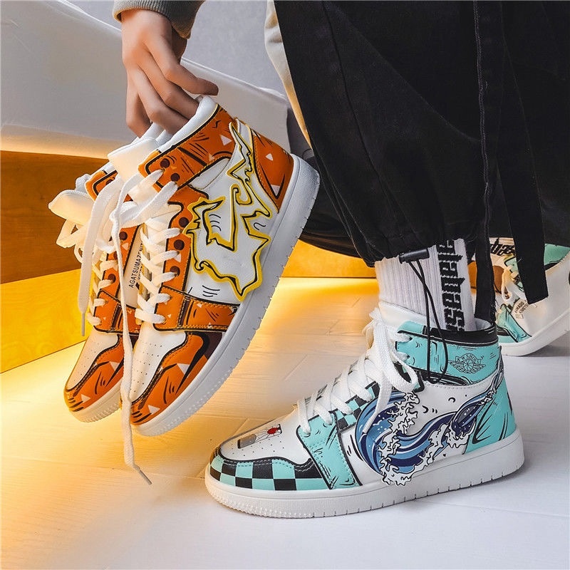 Chaussures Cosplay Kimetsu No Yaiba (Demon Slayer) - Modèle Nezuko/Tanjirou/Zenitsu, Haute Top En Toile, Unisexe - Pour Déguisement, Convention, Cadeau Fan