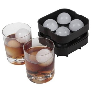 Ice Ball Bigcube 4 บล็อกทำน้ำแข็งวิสกี้ 4 ลูกไซด์ใหญ่ บล็อกทำน้ำแข็งกลม น้ำแข็งวิสกี้ ที่ทำน้ำแข็ง คละสี