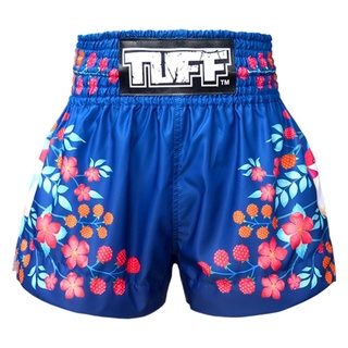 กางเกงมวยไทย กางเกงกีฬา TUFF Muay Thai Boxing Shorts Blue Plum Blossom