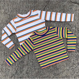 เสื้อครอปแขนยาวผ้าร่องเด็ก1-8 ปี มีเสื้อคุณแม่ด้วยนะคะ ใส่เป…