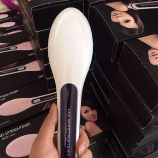 เครื่องหนีบผม ที่หนีบผม เครื่องรีดผม Wonder Brush แปรงหวีผมตรง อัตโนมัติ พร้อมจอ LCD HQT-906(white)