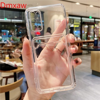 เคสโทรศัพท์มือถือ กันกระแทก แบบใส ใส่บัตรได้ด้านหลัง สำหรับ Samsung Galaxy A03s A82 A22 A72