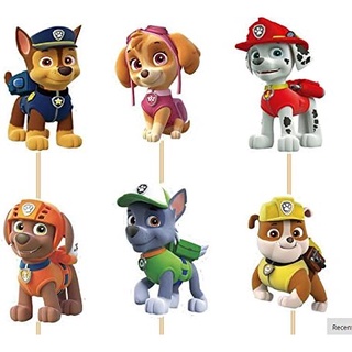 ชุดกระดาษการ์ด ลาย PAW Patrol สําหรับตกแต่งคัพเค้ก จํานวน 24 ชิ้น ต่อชุด