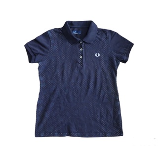 Fred Perry Polo Shirt อก 18 นิ้ว ยาว 23 นิ้ว สีกรม มือสอง ของแท้