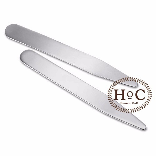 Houseofcuff Collar Bar เข็มกลัด Pin Suit Wedding Best Man MAGNETIC COLLAR STAY STEEL SILVER MEDIUM