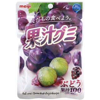 เยลลี่เจลาตินรสองุ่น Meiji Juicy Gummi Grape 51g.