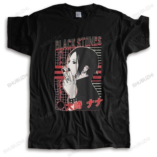 เสื้อยืดสีดำอินเทรนด์เสื้อยืดแขนสั้น ผ้าฝ้าย พิมพ์ลายการ์ตูนอนิเมะ Nana Osaki สไตล์ฮาราจูกุ แนวสตรีท ของขวัญ สําหรับผู้ช