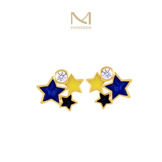 Mongkon Gold ทองคำแท้บริสุทธิ์สูง 96.5% ต่างหู 1 สลึง Triple star