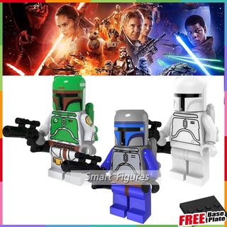 Star Wars Minifigures Boba Fett Jango Fett Bounty Hunter Mandalorian Battle Armor ของเล่นของขวัญมินิตัวเลข PG640-42