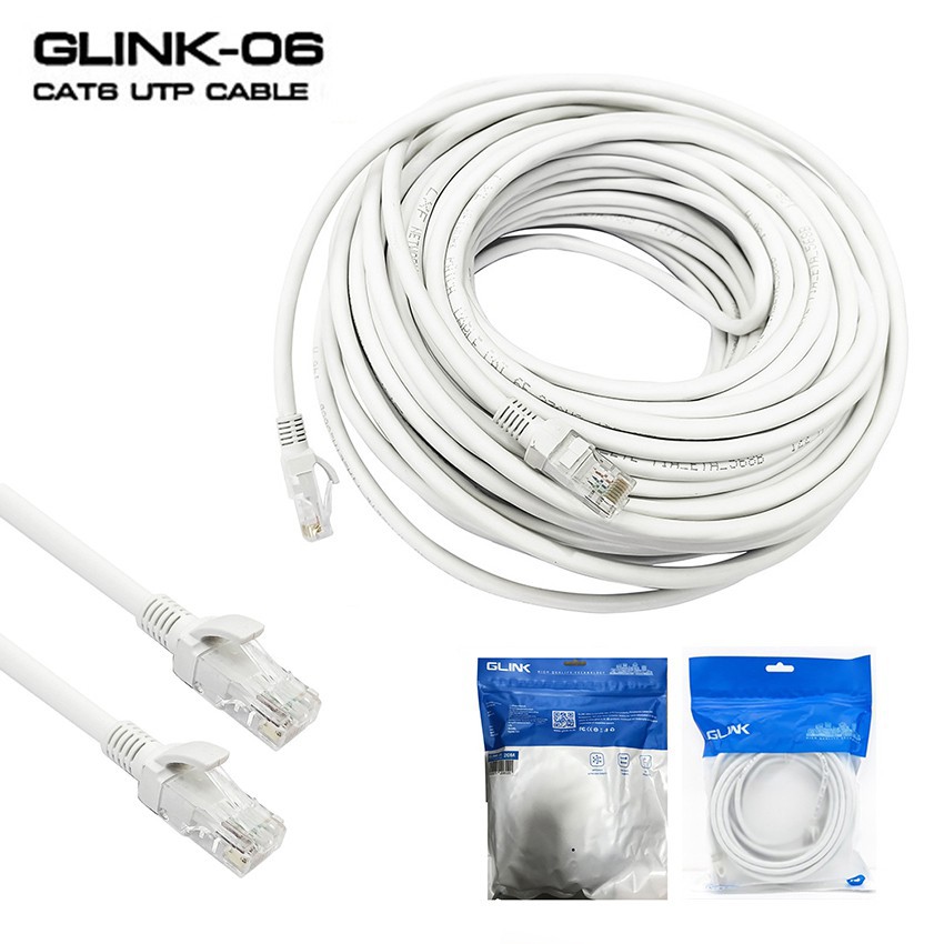 Glink LAN Cat6 สายแลนสำเร็จรูป 2m / 3m / 5m / 10m / 15m / 20m  พร้อมใช้งาน Glink06