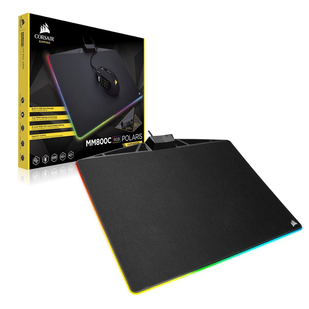 Mouse Pad Corsair Mm C Rgb Polaris Cloth Gaming Gear Warranty Y Shopee Thailand