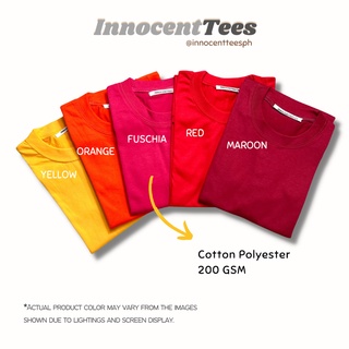 เสื้อยืด[INNOCENTEES] UNISEX PLAIN TSHIRT II MAROON, RED, FUSCHIA, ORANGE, YELLOW II SMALL TO 2XL