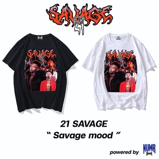 สินค้าพร้อมส่ง Numb.Clothing เสื้อยืด Oversize ลาย 21 SAVAGE เนื้อผ้าเกรดพรีเมี่ยม มีแบบ Oversize