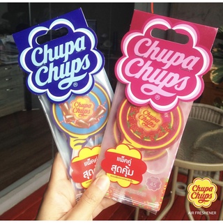 Chupa Chups แผ่นน้ำหอม กลิ่น Strawberry , กลิ่น Cola (แถมฟรีในชุด) แผ่นน้ำหอมปรับอากาศกลิ่นอมยิ้ม หอมหวาน