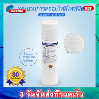 ไส้กรองน้ำ (Sediment) PP ยาว 10นิ้ว เส้นผ่านศูนย์กลาง 2.5นิ้ว 5 ไมครอน (จำนวน10ชิ้น) องค์ประกอบตัวกรอง โกดังในไทย,ส่งของ