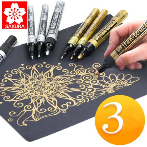 ปากกาเพ้นท์ F 1.0 mm หัวเล็ก Sakura Pen-Touch Paint Marker สีทอง/สีเงิน/สีขาว XPMK ราคา ถูกที่สุด ดีลบีเคเค แกลเลอรีภาพที่ 7