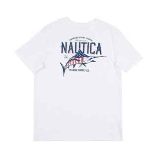 เสื้อผ้าผช⊙zhae NAUTICA เสื้อยืดแขนสั้น รุ่น NA VR9229 สีขาวTEE SALE โล๊ะสต๊อก ผ้าที่มีคุณภาพสู การ์ตูนS-5XL