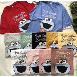 เสื้อoversized ไหล่ตก the cookie Monster อก-40” ยาว24.5