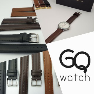 GQ watch สายนาฬิกาหนัง สายหนังวัวแท้ หนังนุ่มใส่สบาย รุ่น Japan Minimal Leather Strap 12 14 16 18 20 22mm : seiko DW etc