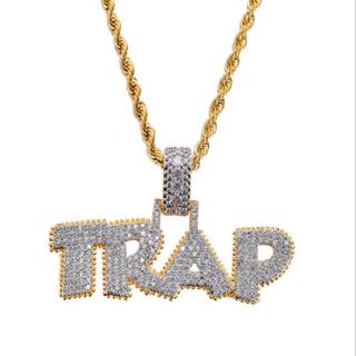 สร้อยคอเครื่องประดับจี้ตัวอักษร"TRAP" สไตล์ฮิปฮอป