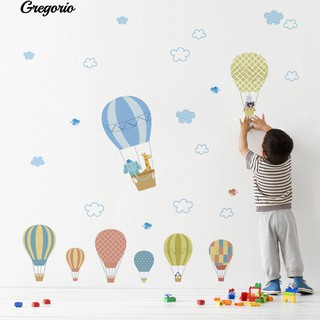 💥Gre Hot Air Balloon Clouds Wall Sticker Adhesive Kids Room Kindergarten Decal