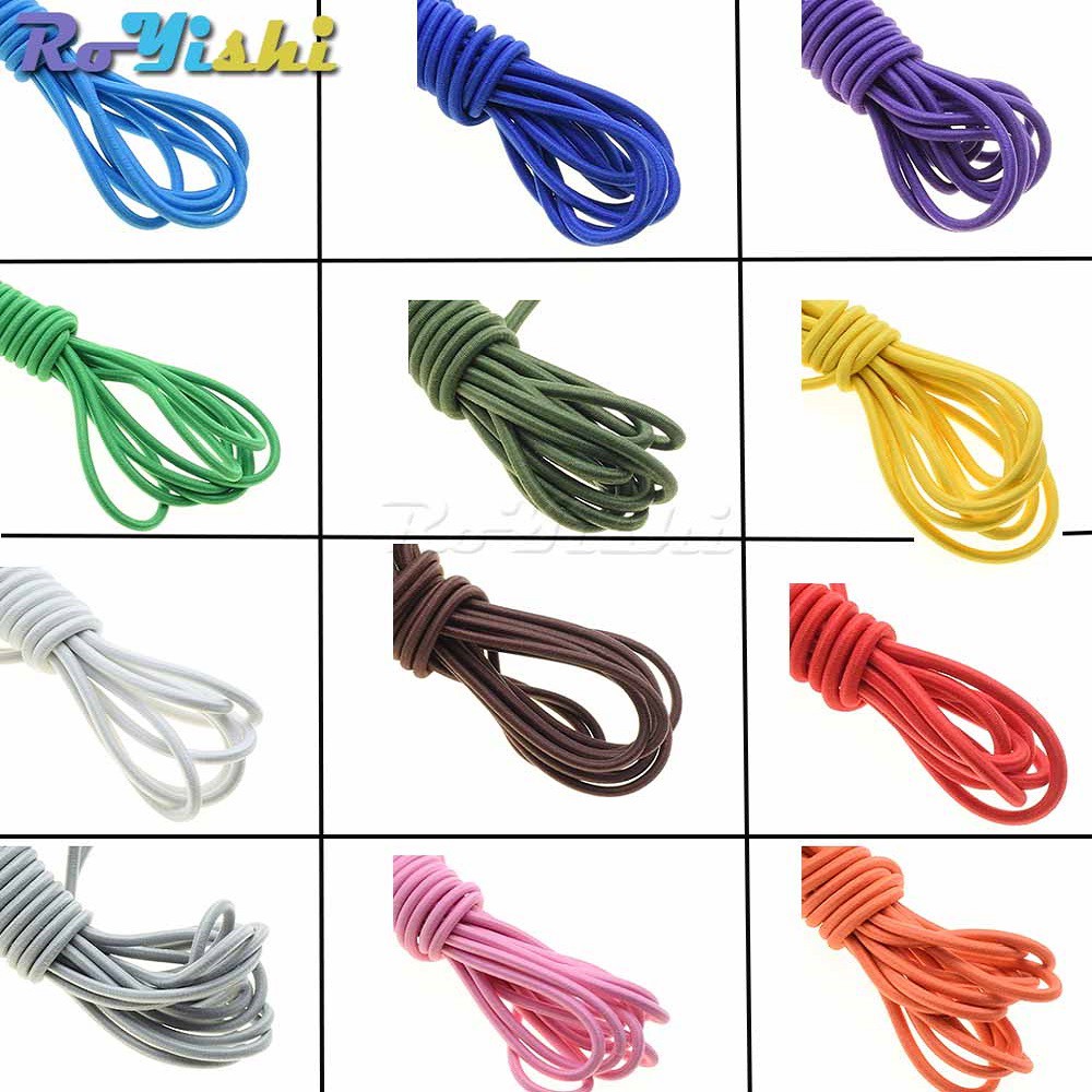 1 หลาที่มีสีสันเส้นผ่านศูนย์กลาง 3 มม.เชือกยืดหยุ่น Bungee Shock สายไฟยืดสําหรับ DIY เครื่องประดับทํากลางแจ้ง Backage