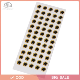 【happyeasybuy】แผ่นสติกเกอร์โฮโลแกรม 3D รูปตาปลา 100 ชิ้น ขนาด 5 มม